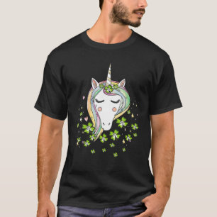Camiseta Día de San Patricio Unicornio de trébol Chicas Irl