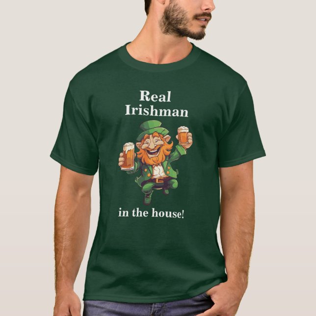 Camiseta Día de San Patricio "Verdadero irlandés en la casa (Anverso)