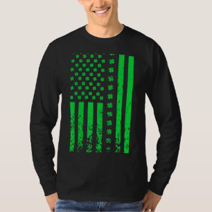 Camiseta Día de San Patricio Verde Irlandés Bandera Estadou