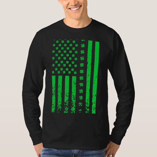 Camiseta Día de San Patricio Verde Irlandés Bandera Estadou (Anverso)