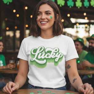Camiseta Día de San Patricio Verde y Blanco Afortunado