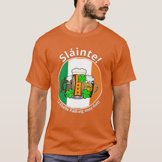 Camiseta DÍA DE SAN PATRICKS: Unisex de la bandera irlandes (Anverso)