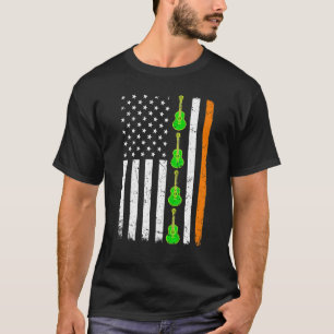 Camiseta Día de San Patriótico Guitarra Norteamericana Irla
