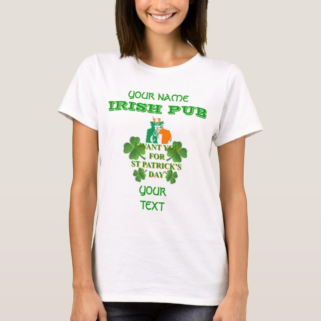Camiseta Día de San Patriótico Irlandés-Estadounidense (Anverso)