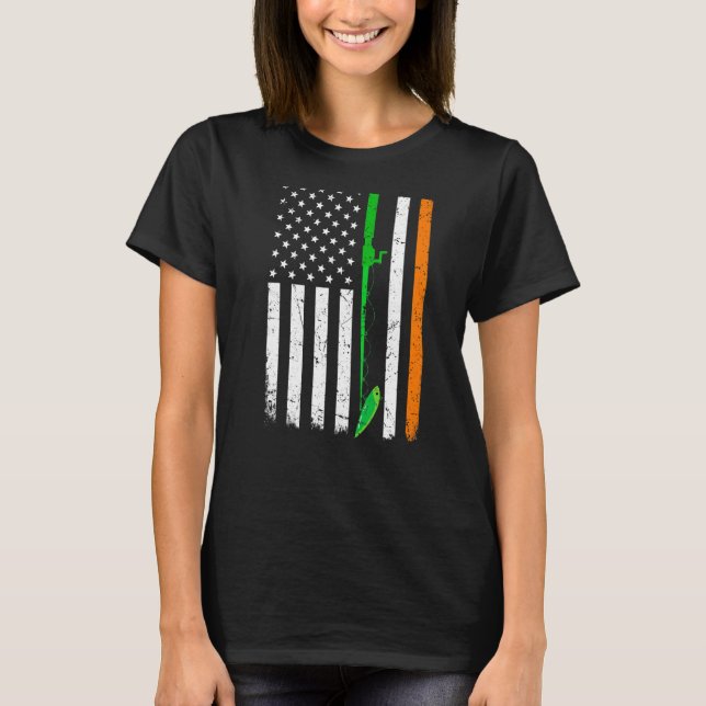 Camiseta Día de San Patriótico pescando irlandés norteameri (Anverso)
