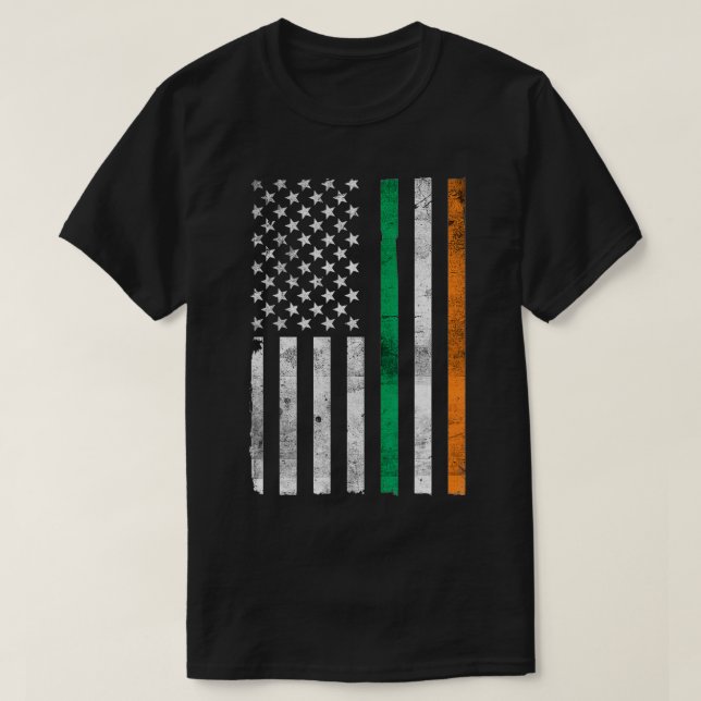 Camiseta Día de San Patrón Bandera Americana Irlandesa Sham (Diseño del anverso)