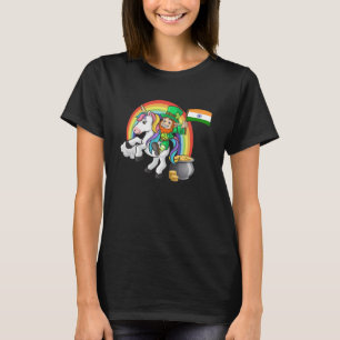 Camiseta Día de San Patrón Bandera india irlandesa Unicorni