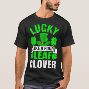 Camiseta Día de San Patrón Hoja de Shamrock afortunada como