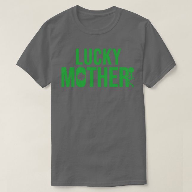 Camiseta Día de San Patrón, Madre Afortunada Estilo Grunt (Diseño del anverso)