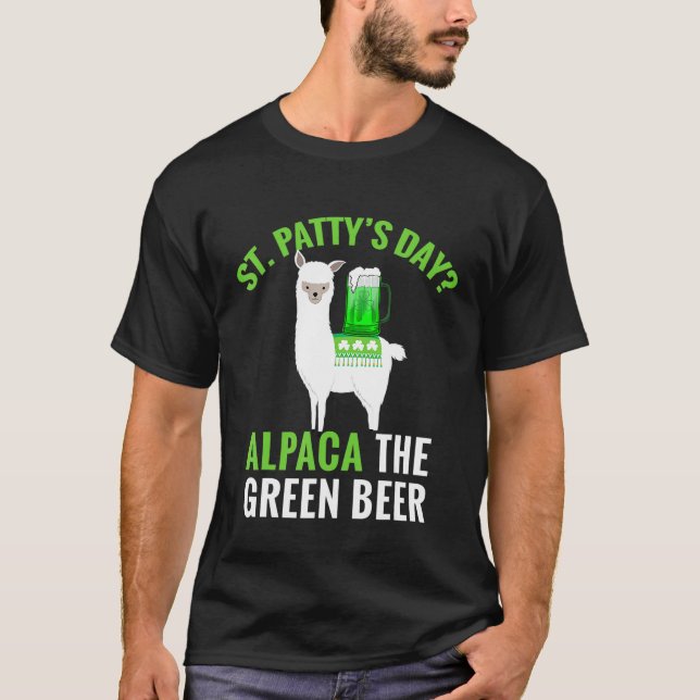 Camiseta Día De San Pattys Graca Llama Cerveza Verde Drinki (Anverso)
