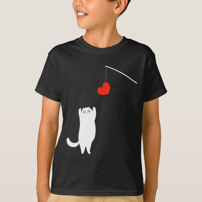 Camiseta Día de San Valentín Amante de los Gatos Afecto Ani (Anverso)