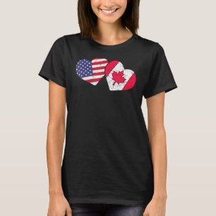 Camiseta Día de San Valentín Americano Canadiense De Corazó