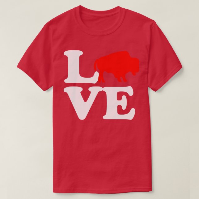 Camiseta Día de San Valentín Amor Búfalo Bisonte Americano  (Diseño del anverso)