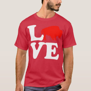 Camiseta Día de San Valentín Amor Búfalo Bisonte Americano 