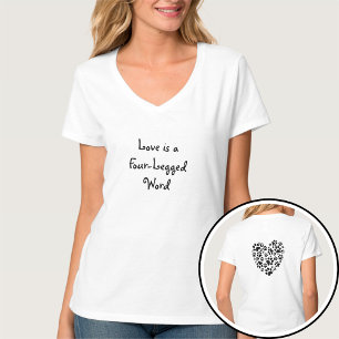 Camiseta Día de San Valentín Amor Corazón Huellas de Pata d