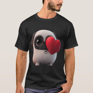 Camiseta Día de San Valentín Animales Lindos Pug