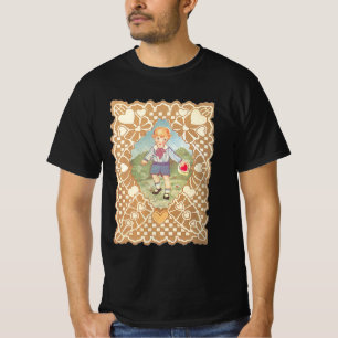 Camiseta Día de San Valentín antiguo, niño lindo en la prad