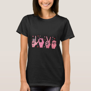 Camiseta Día de San Valentín Asl Lenguaje de Señas Educació