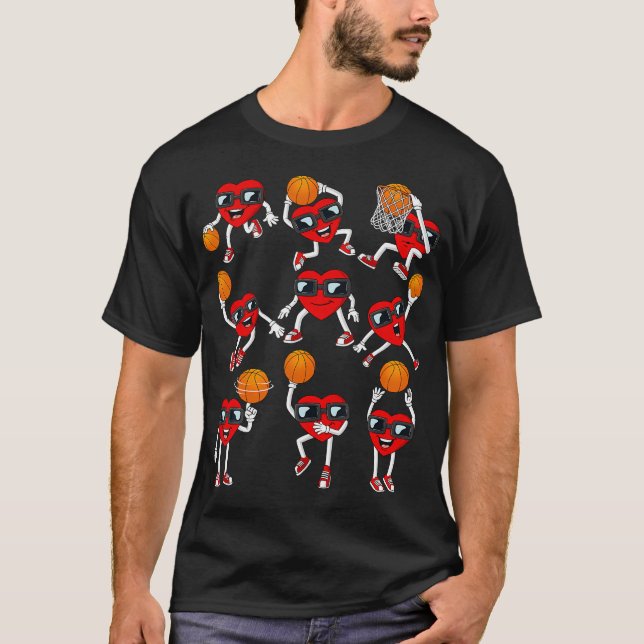 Camiseta Día de San Valentín Baloncesto Corazón Dunking Dri (Anverso)