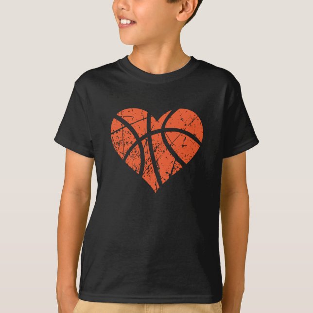 Camiseta día de San Valentín Baloncesto Corazón Grunge Homb (Anverso)