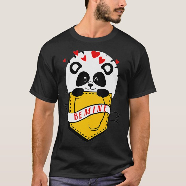 Camiseta Día de San Valentín, Be Mine Panda, Funny Valentin (Anverso)