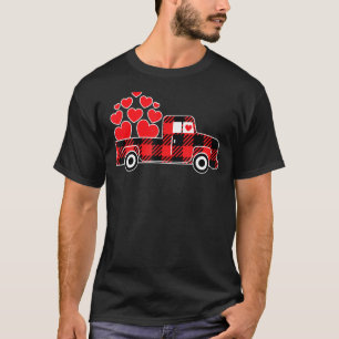 Camiseta Día de San Valentín Camión Cuadro Búfalo Con Coraz