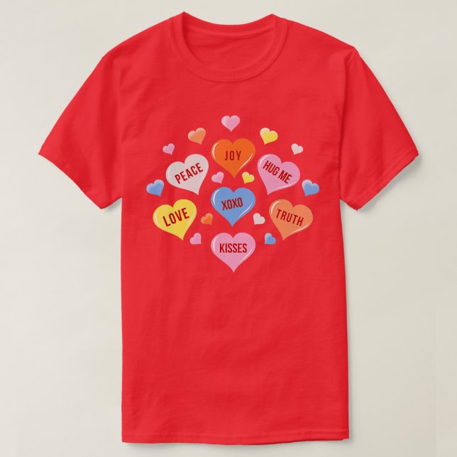 Camiseta Día de San Valentín Candy Niños Chicas Niños (Diseño del anverso)