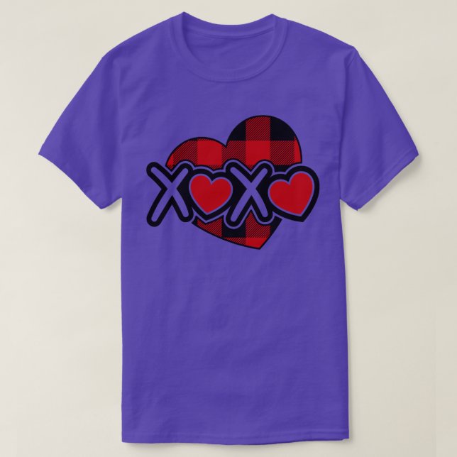 Camiseta Día de San Valentín cardíaco XOXO (Diseño del anverso)