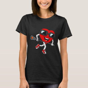Camiseta Día de San Valentín Cardiopatía Lacrosse Stick Boy