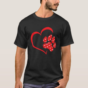 Camiseta Día de San Valentín Cat Lover Heart Paw Shirt Cat