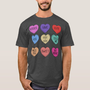 Camiseta Día de San Valentín Corazón Candy Amor Abrazo Beso