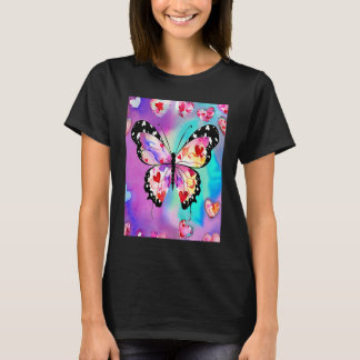 Camiseta Día de San Valentín Corazón de Amor Mariposa Novia