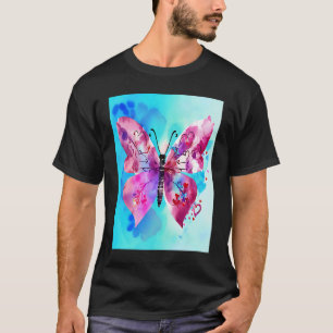 Camiseta Día de San Valentín Corazón de Amor Mariposa Novia