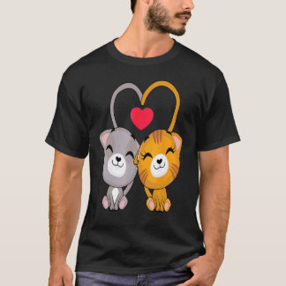 Camiseta Día de San Valentín Corazón de Gato Adorable Gatit
