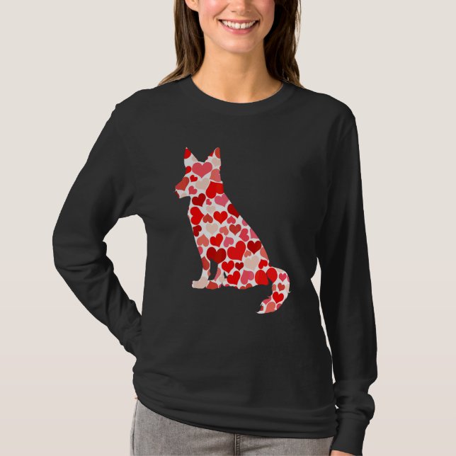 Camiseta Día de San Valentín Corazón de Pastor Alemán Cacho (Anverso)