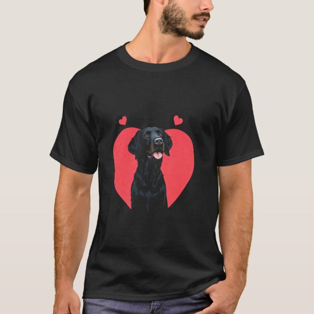 Camiseta Día de San Valentín Corazón de Perro Negro (Anverso)