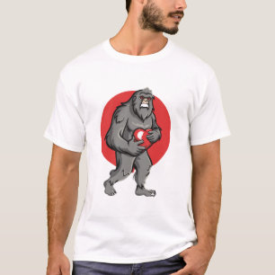 Camiseta día de san valentín corazón de pie grande
