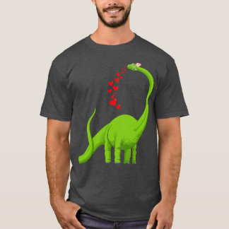 Camiseta Día de San Valentín Corazón Dinosaurio Brachiosaur