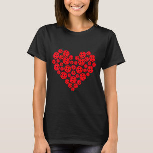 Camiseta Día de San Valentín Corazón Forma Amor Pickleball