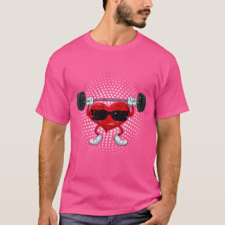 Camiseta Día de San Valentín Corazón Levantamiento de Pesas