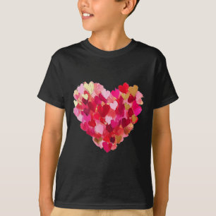 Camiseta Día de San Valentín Corazón Pincelada Lindo Femeni