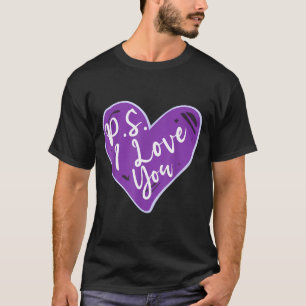Camiseta día de San Valentín corazón púrpura mujeres hombre