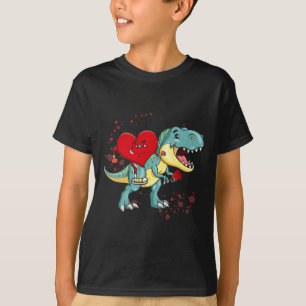 Camiseta Día de San Valentín Corazón Riding Dinosaur T Rex