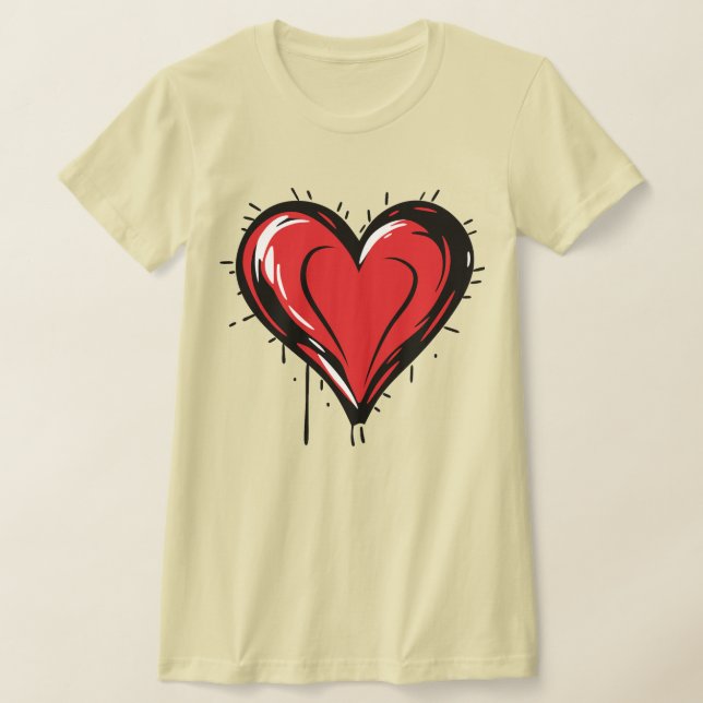 Camiseta Día de San Valentín - Corazón Rojo (Distribución)