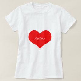 Camiseta Día de San Valentín Corazón Rojo Monograma Persona