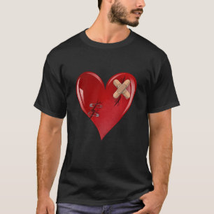 Camiseta Día de San Valentín, corazón roto rojo