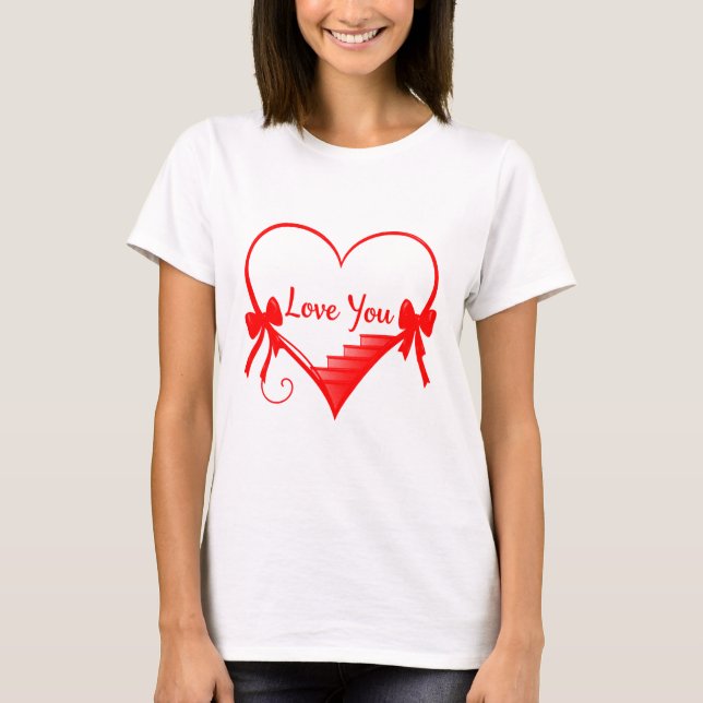 Camiseta Día de San Valentín: Corazones, arcos y amor hacia (Anverso)
