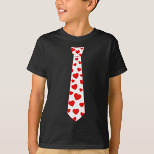 Camiseta Día de San Valentín Corazones de Amor Tie Cute Niñ