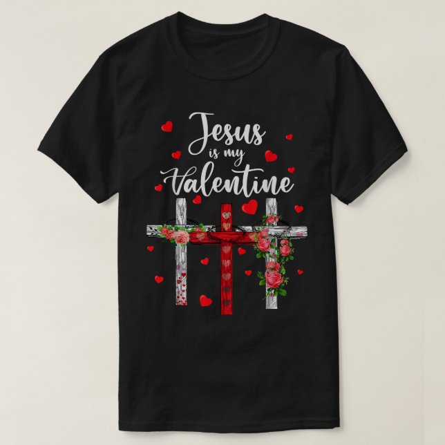 Camiseta Día de San Valentín Cristiano 2022 Jesús es mi Val (Diseño del anverso)