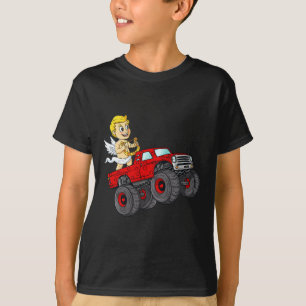 Camiseta Día de San Valentín Cupid Riding Monster Truck Fun